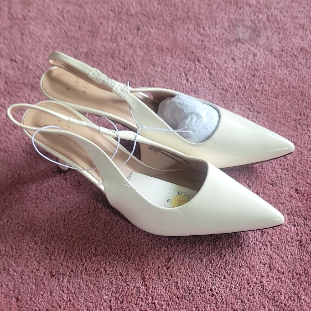 A New Day Cream Pointed Slingback Heels